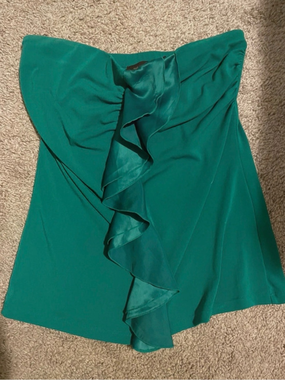 The Limited Emerald Strapless Ruffle Top